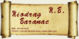 Miodrag Baranac vizit kartica
